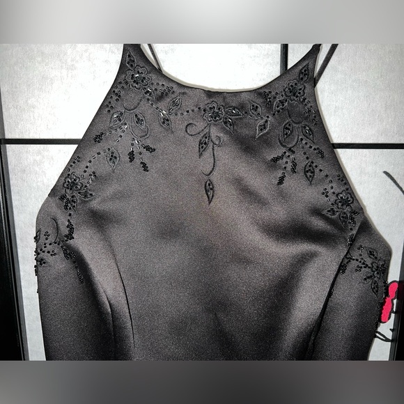 Black Satin Halter Top - Picture 2 of 6